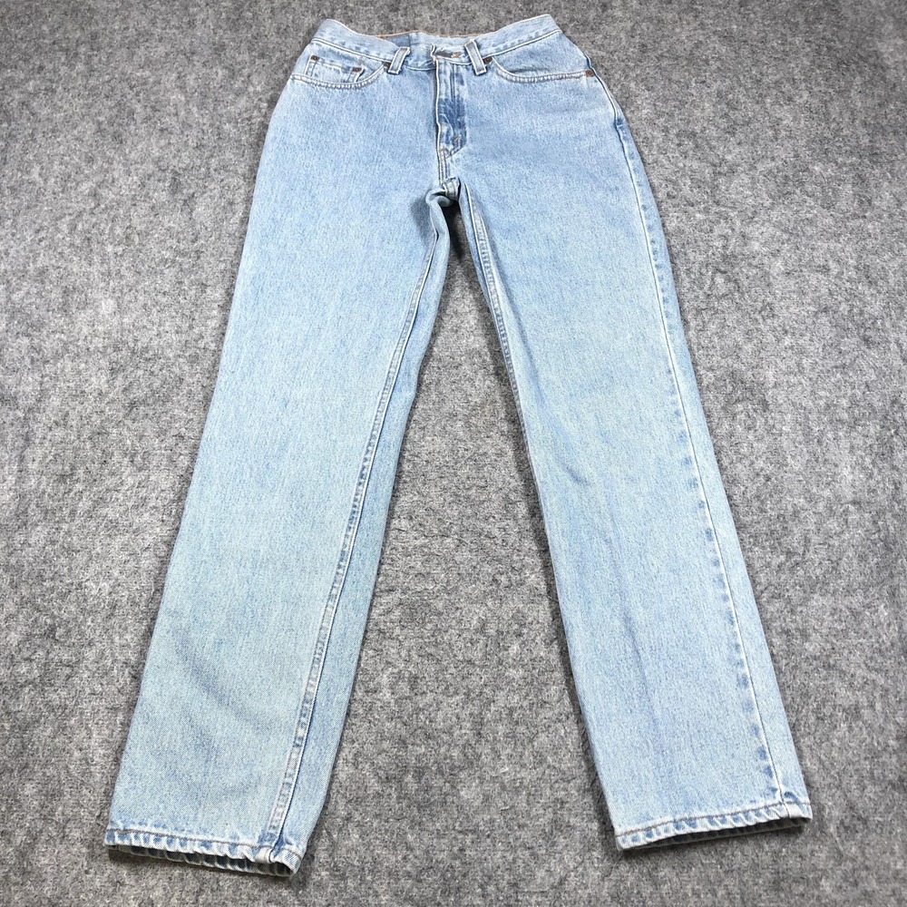 Vintage Levis 512 Slim Jeans Juniors 7 Blue Light Wash Mid Rise Straight Denim